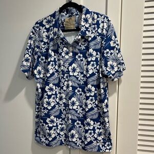 Caribbean Blue and White Floral Shirt
